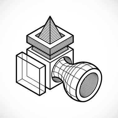 soyut şekli küpler kullanılarak yapılan 