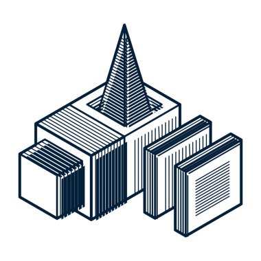 soyut şekli küpler kullanılarak yapılan 