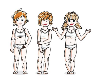 Şirin küçük kızlar. 