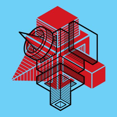  soyut boyutlu küp şekli.