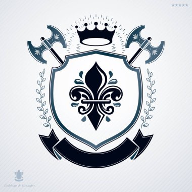 Vintage Hanedanlık armaları tasarım şablonu