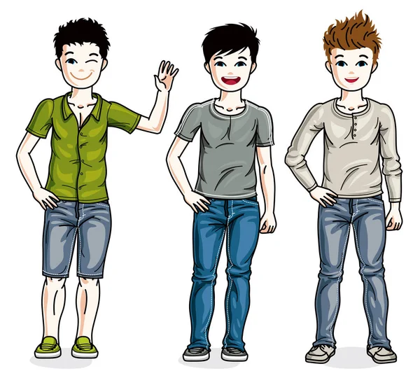 Mladí dospívající chlapci — Stockový vektor
