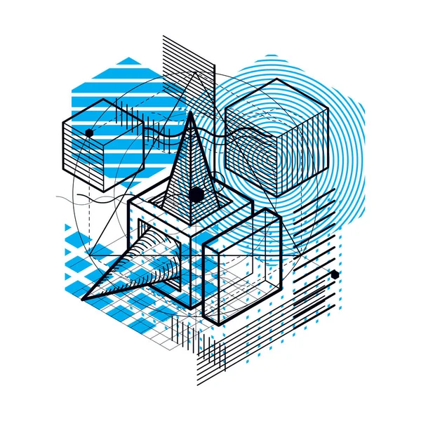 Sammensetningen av abstrakt isometrisk form – stockvektor