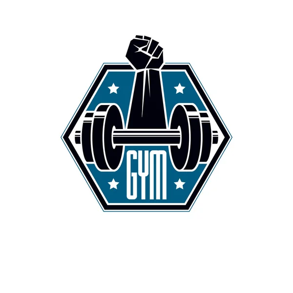 Gym haltérophilie et fitness club de sport — Image vectorielle