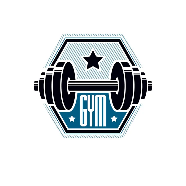 Gym weightlifting and fitness sport club — Stock Vector