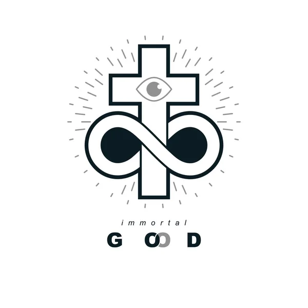 Křesťanský kříž ikona — Stockový vektor