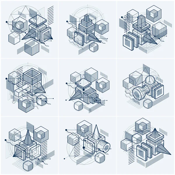 Ingeniería construcciones colección — Vector de stock