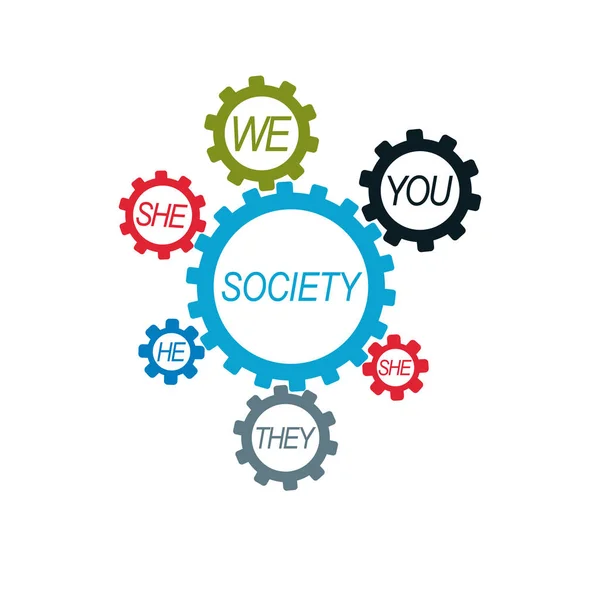 Sociální vztahy logo s kol — Stockový vektor
