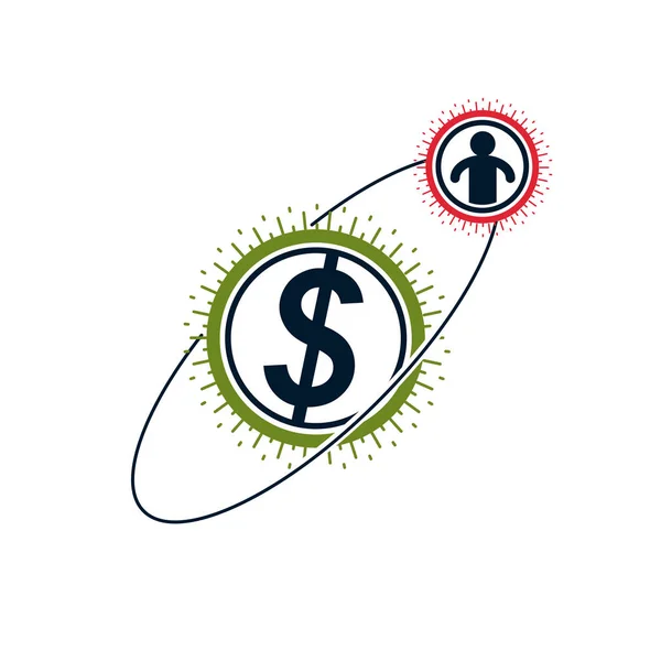 Logo conceptuel du Système financier mondial — Image vectorielle