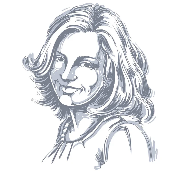 Portrait de femme souriante — Image vectorielle