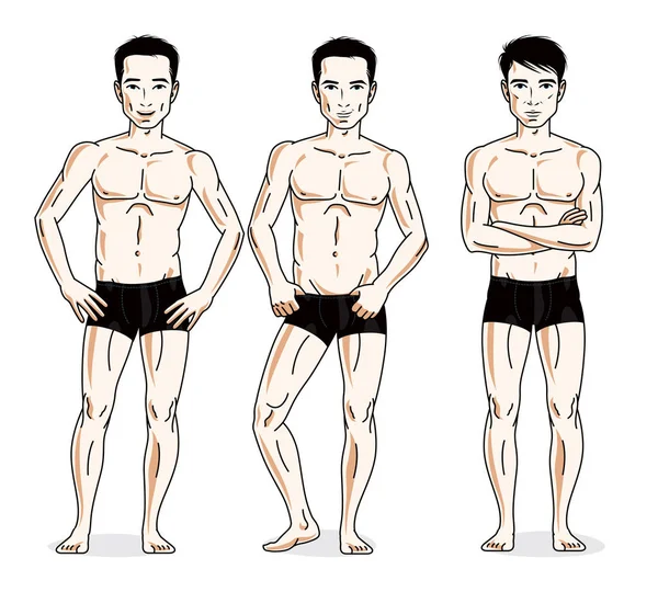 Hommes en sous-vêtements noirs — Image vectorielle