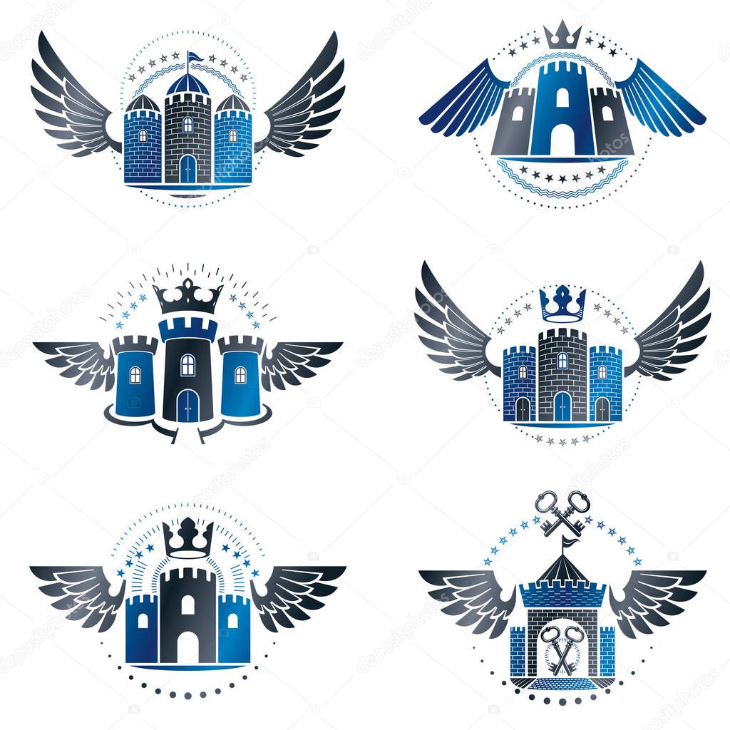 Ancient Bastions emblems set