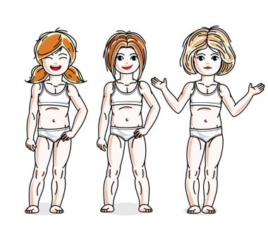 Şirin küçük kızlar. 