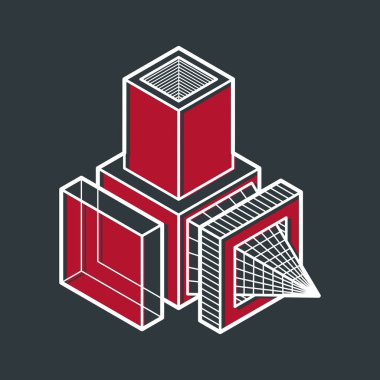 Soyut izometrik boyutlu şekli