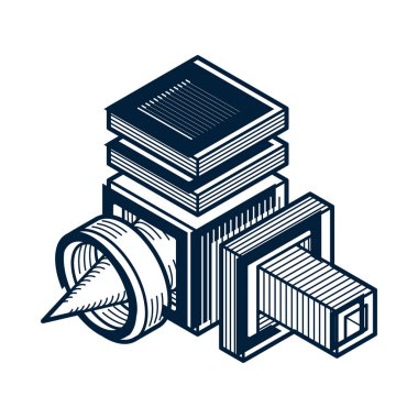  soyut boyutlu küp şekli.