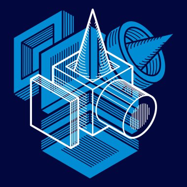 İzometrik soyut boyutlu şekli