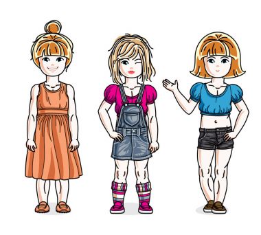 Şirin küçük kızlar. 