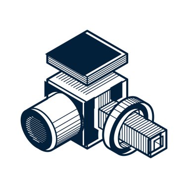  soyut boyutlu küp şekli.