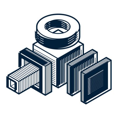  soyut boyutlu küp şekli.