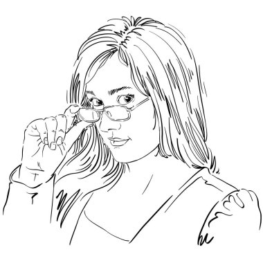 gözlük olan kadın