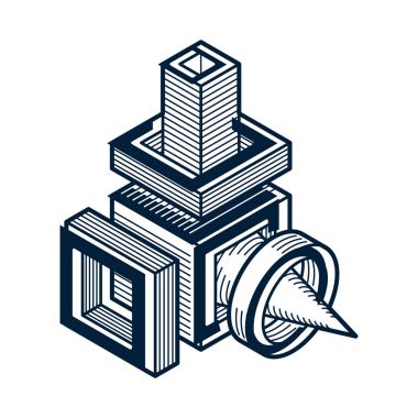 Soyut izometrik boyutlu şekli