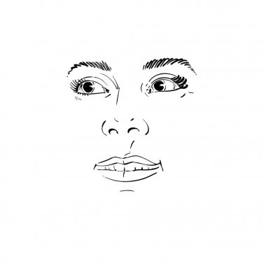 bir kızın yüzü çizilmiş resmi 