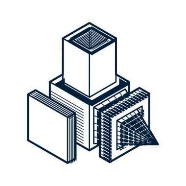 İzometrik soyut boyutlu şekli