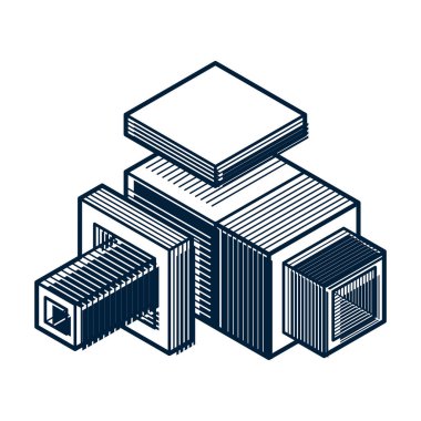 soyut şekli küpler kullanılarak yapılan 