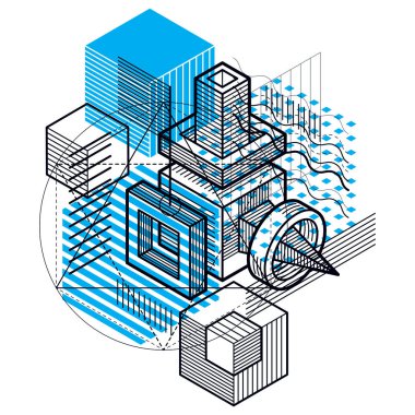 3B şekiller kompozisyon soyut