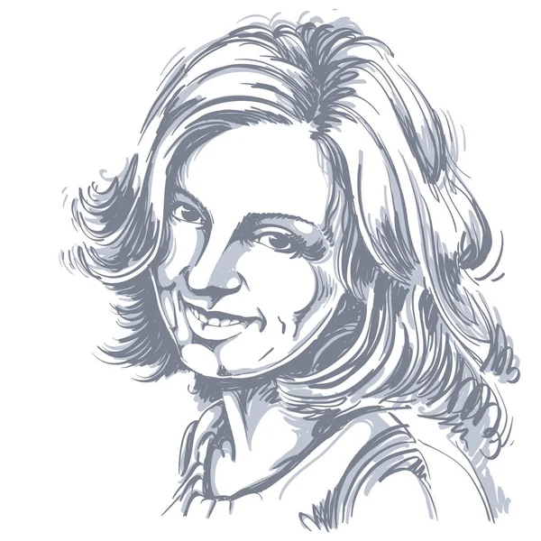 Portrait de femme souriante — Image vectorielle