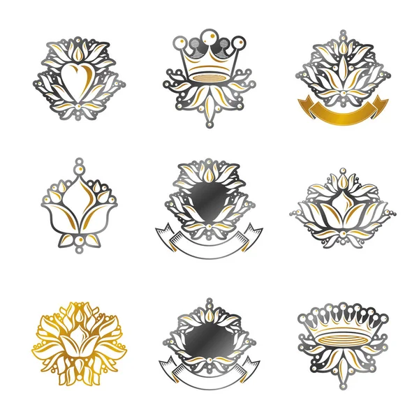 Set Royal heraldische symbolen — Stockvector