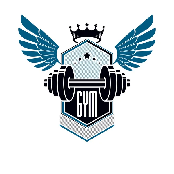 Logotipo deportivo para gimnasio de levantamiento de pesas — Vector de stock