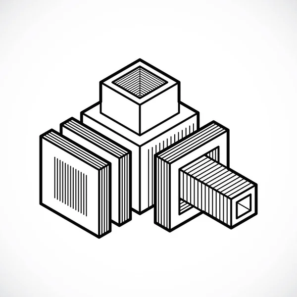 Forme abstraite faite avec des cubes — Image vectorielle
