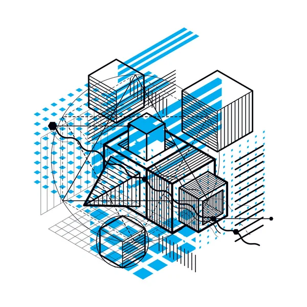 Absztrakt 3d alakzatok összetétele — Stock Vector