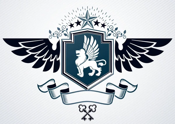 レトロな紋章のテンプレート — ストックベクタ