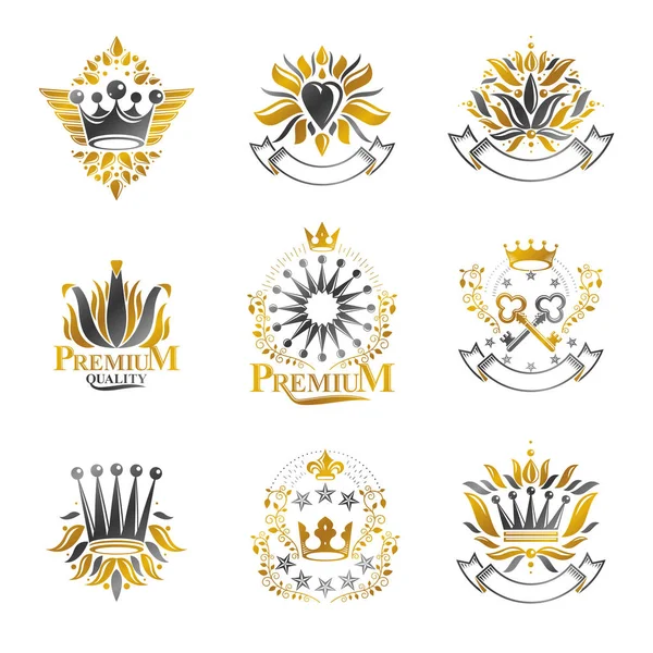Zestaw symboli Royal heraldyczne — Wektor stockowy
