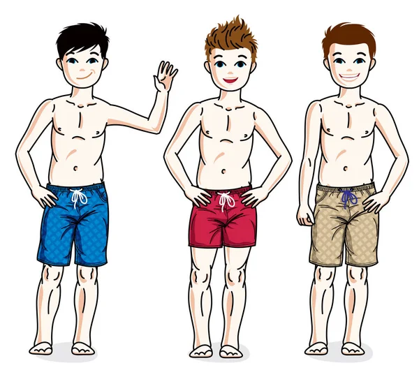 Boys wearing beach shorts — Stock Vector