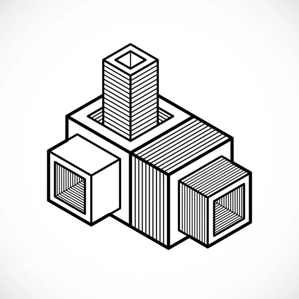 Forme abstraite faite avec des cubes — Image vectorielle