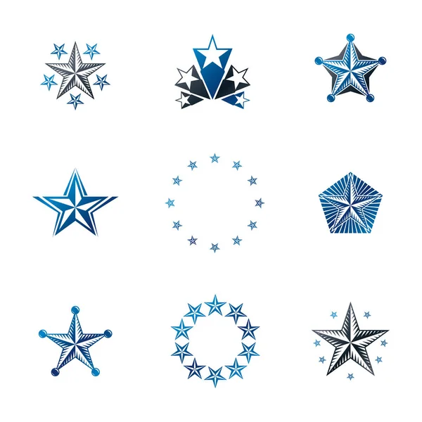 Старовинні емблеми набору зірочок — стоковий вектор