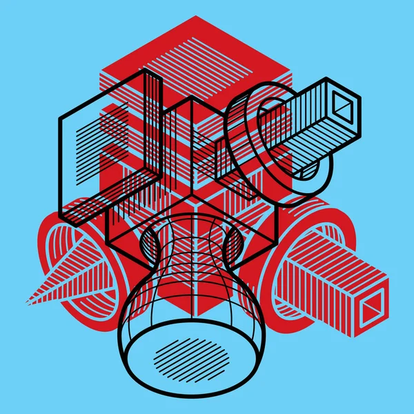 Abstrakte dimensionale Würfelform. — Stockvektor