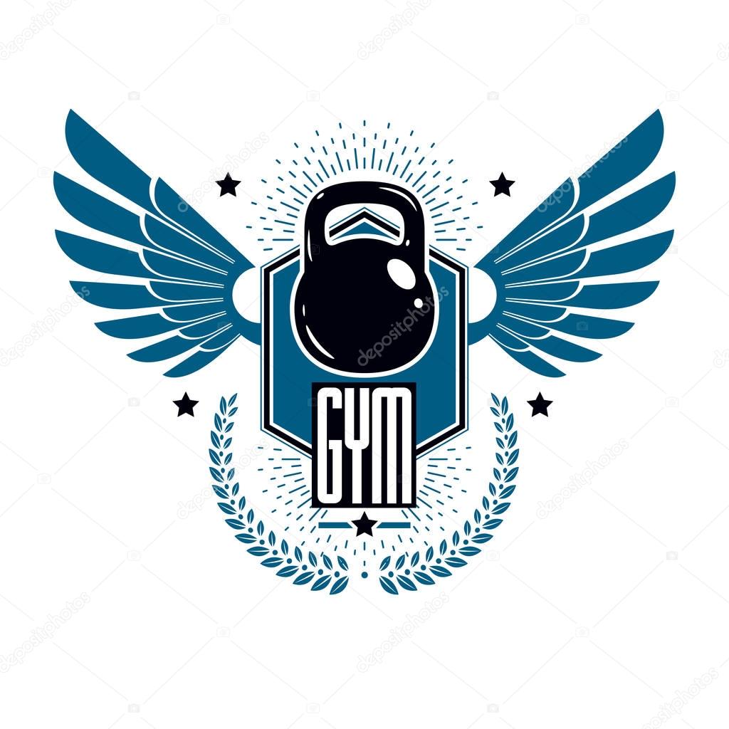 Bodybuilding weightlifting gym logotype 
