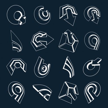 boyutlu iş ve kurumsal grafik sembolleri