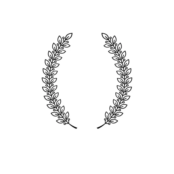 Laurel Wreath blommig antika emblem. — Stock vektor