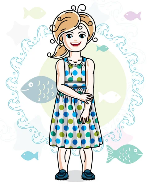 Happy little girl — Stock Vector