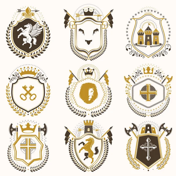 Винтажный геральдический герб — стоковый вектор