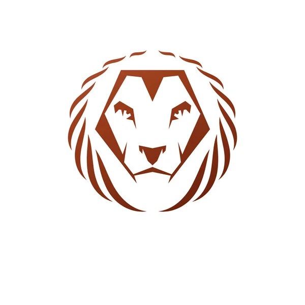 Lion Face heraldic animal element. — Stock Vector