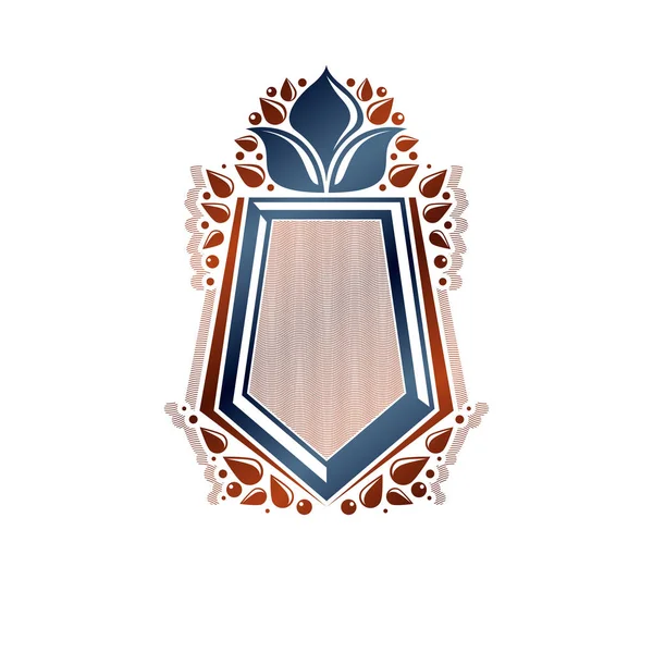 Stemma araldico bianco emblema decorativo — Vettoriale Stock