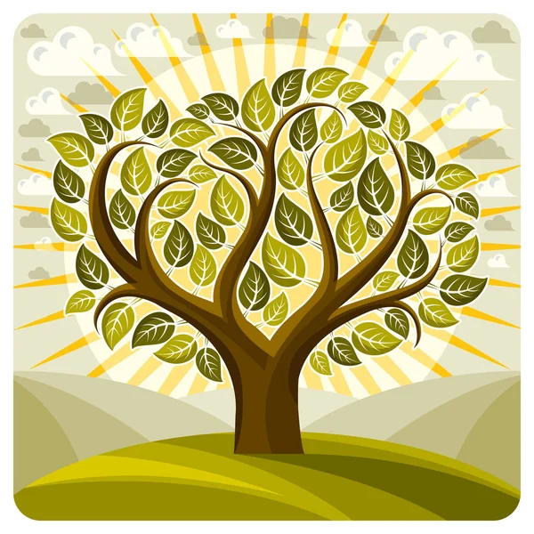 Stylizované branchy strom — Stockový vektor