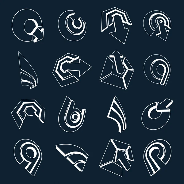 boyutlu iş ve kurumsal grafik sembolleri