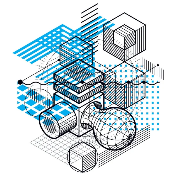 Háttér absztrakt isometrics. — Stock Vector